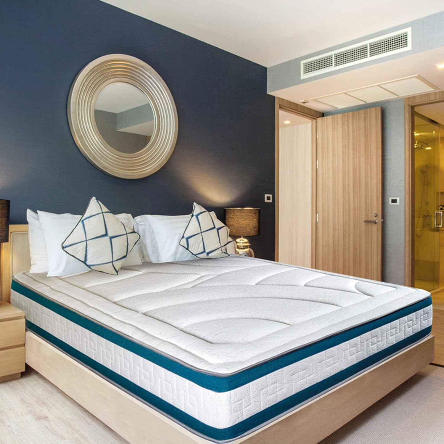 Maison Aubertin 2 Seater Memory Bed Set Mattress + Slatted Base