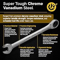 Vista 4 de TOOLGUARDS Juego completo de llaves de trinquete de 33 piezas, métricas y estándar, juego de llaves de trinquete combinadas, tamaño grande