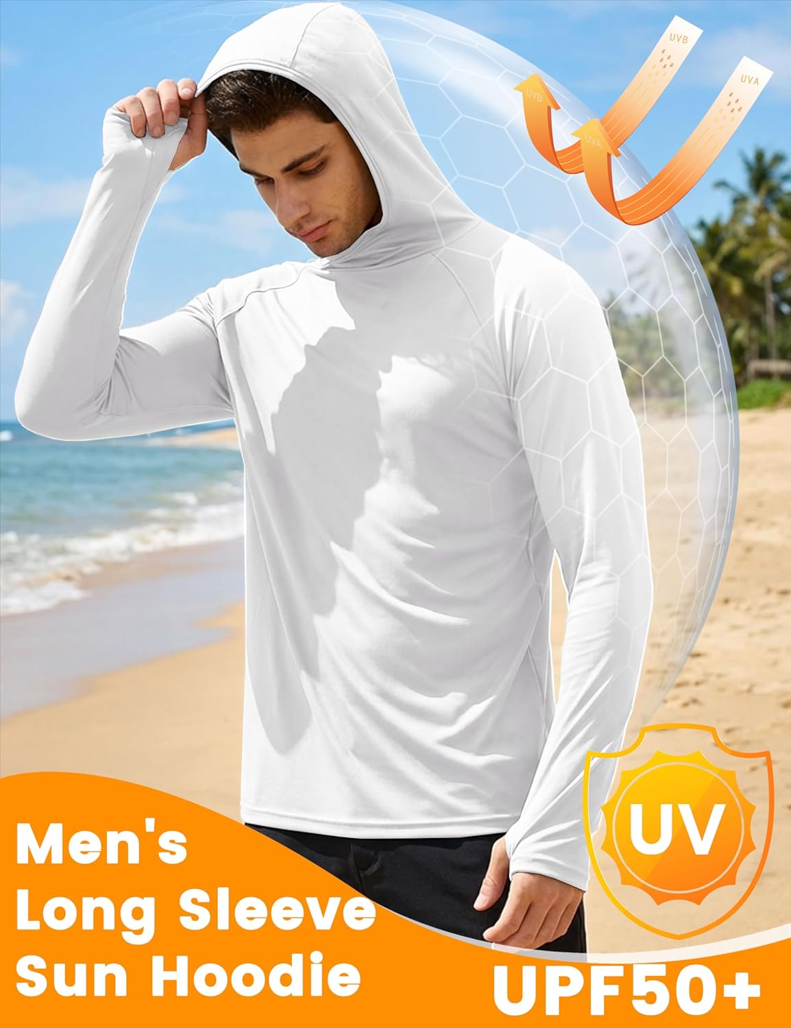 MAGCOMSEN Men's UPF 50+ Sun Protection Shirts Quick Dry Long Sleeve Rash Guard Lightweight Hoodie Shirt Fishing Running - Image 4