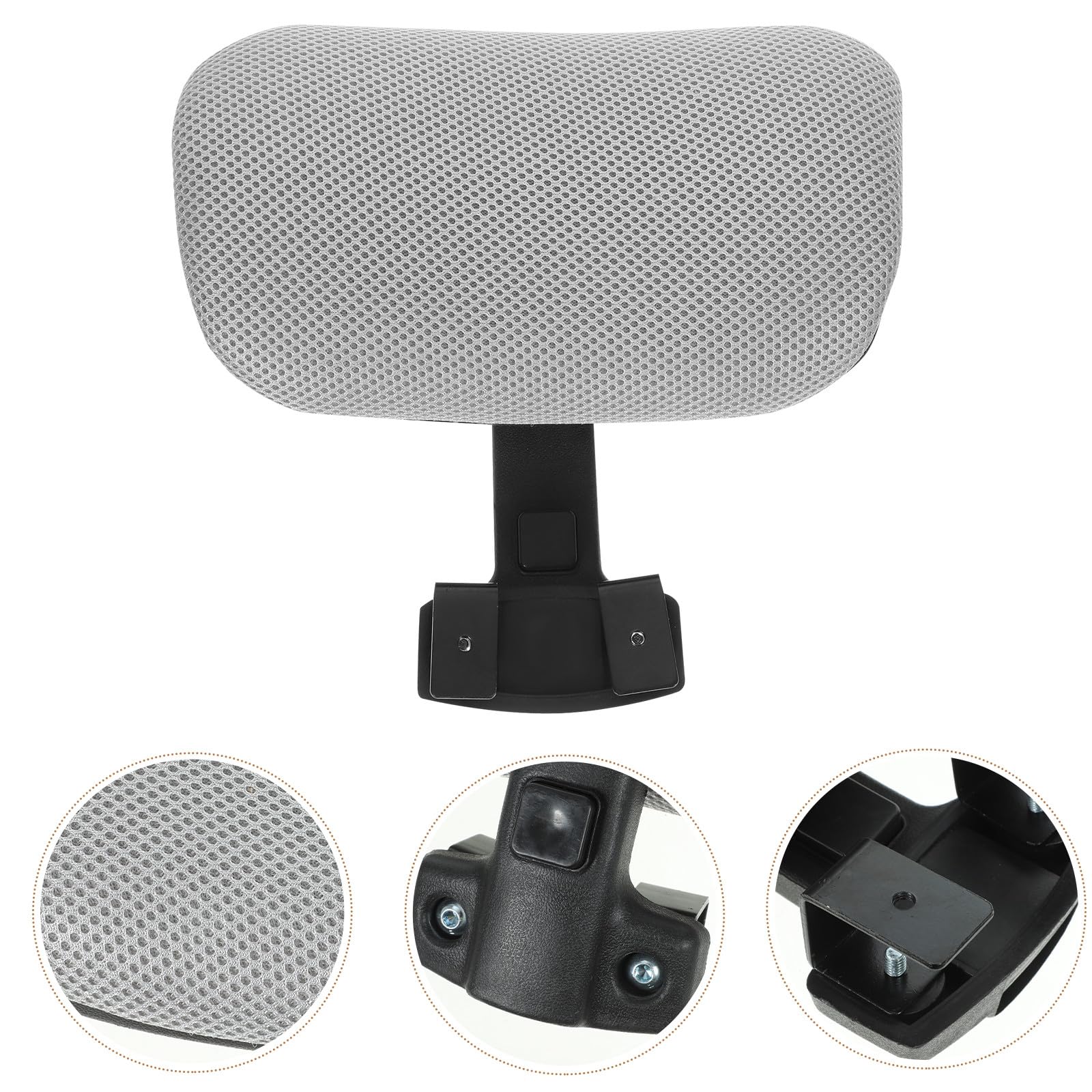 Reposacabezas de Silla Elevadora Ajustable Negro para Silla Ordenador | Cojín Cabeza Superficie Curva Ergonómica, Acolchado Cómodo, Plástico y Tejido