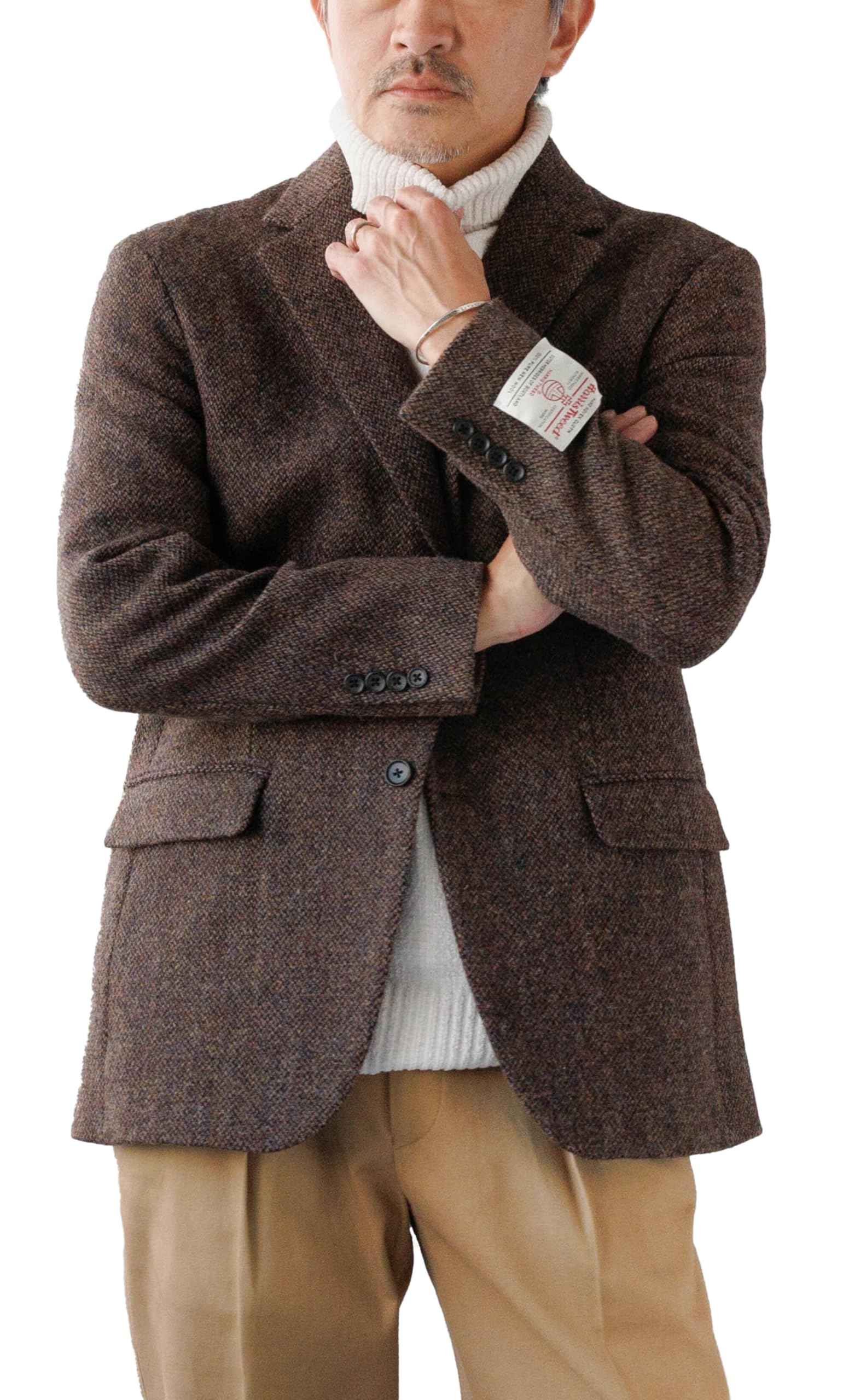 Amazon | [NEVEREND] ハリスツイード ジャケット ツイード メンズ  