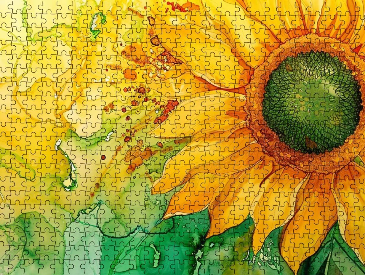 Rośliny Słonecznika, Puzzle 5000 sztuk dla dorosłych, Drewniana układanka