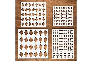 4 Pcs Harlequin Diamond Stencils