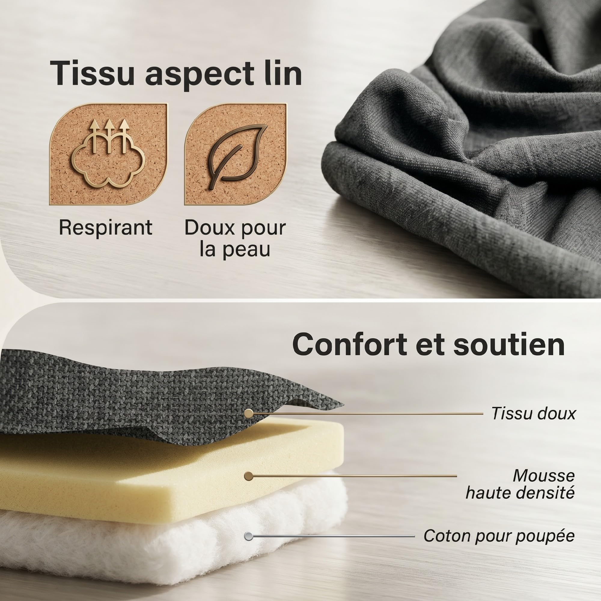 HOMCOM Fauteuil de Sol Pliable et Pivotant à 360°, Chaise de Sol Rembourrée avec Dossier Inclinable 5 Positions, Canapé Paresseux en Lin pour Salon, Bureau, Chambre, 58x107x79 cm, Gris