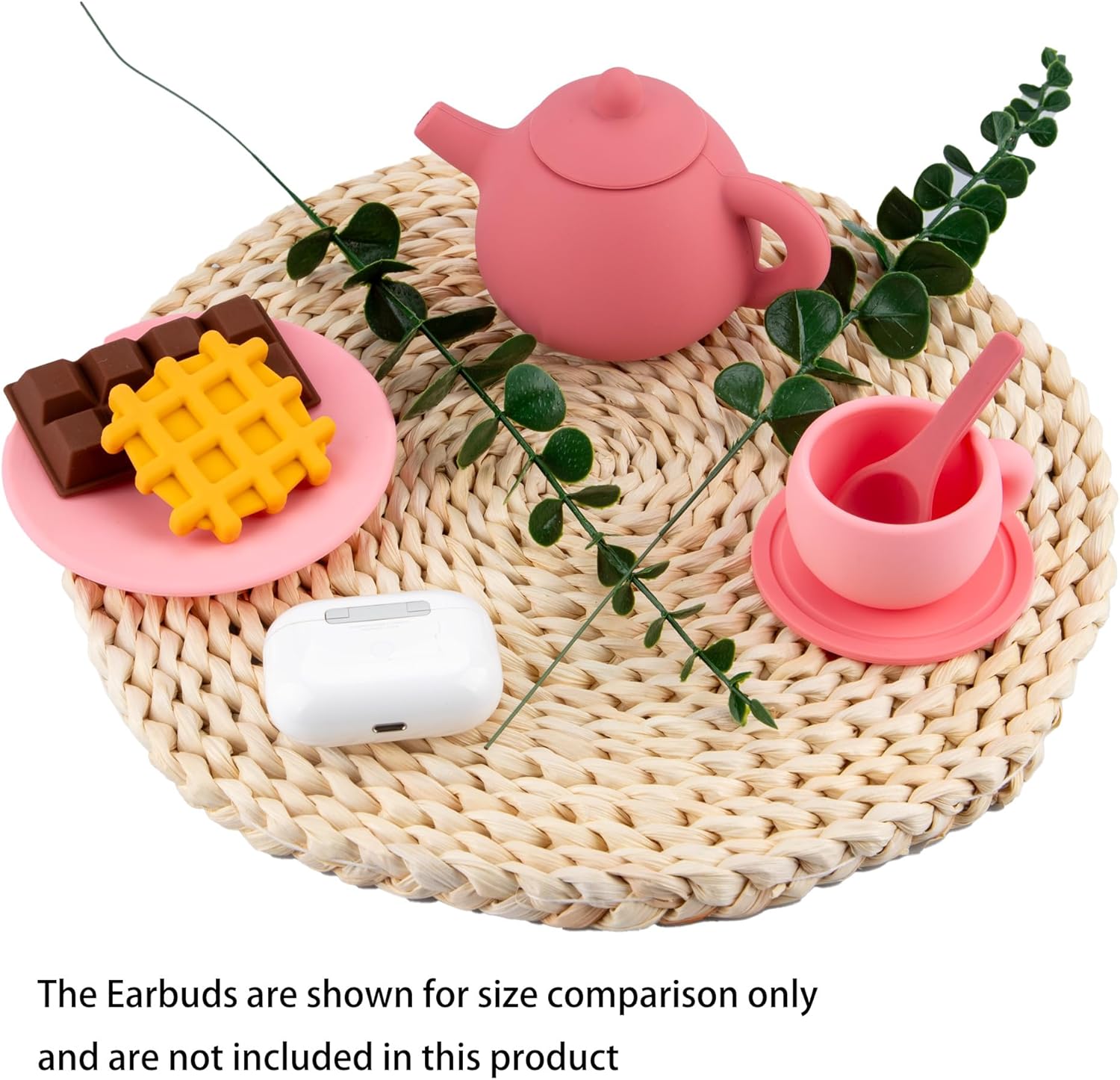 Durable Silicone Tea Set for Toddlers + 36 PCS Magnetic Alphabet Letters and Numbers – Safe Pretend Play & Early Education Bundle for Kids