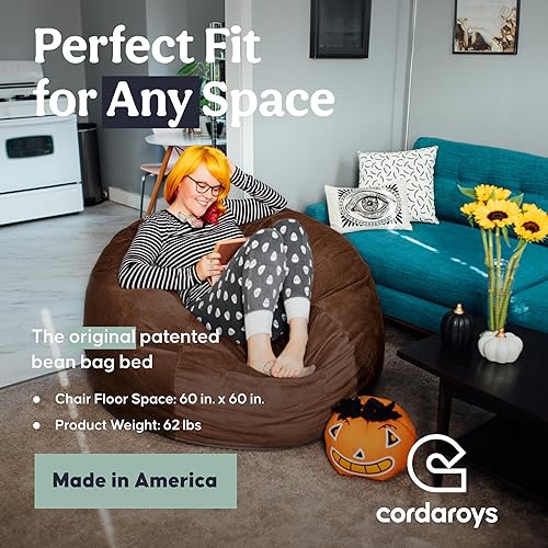 Miniatura 34 de CordaRoy's Puf de felpilla, silla convertible que se pliega de puf a cama, como se ve en Shark Tank, color carbón, tamaño Queen