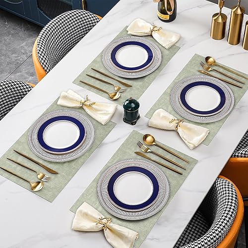 Miniatura 5 de SUEH DESIGN Juego de 6 manteles individuales de cuero, reversibles, resistentes al calor, de piel sintética, para comedor, cocina, fiestas