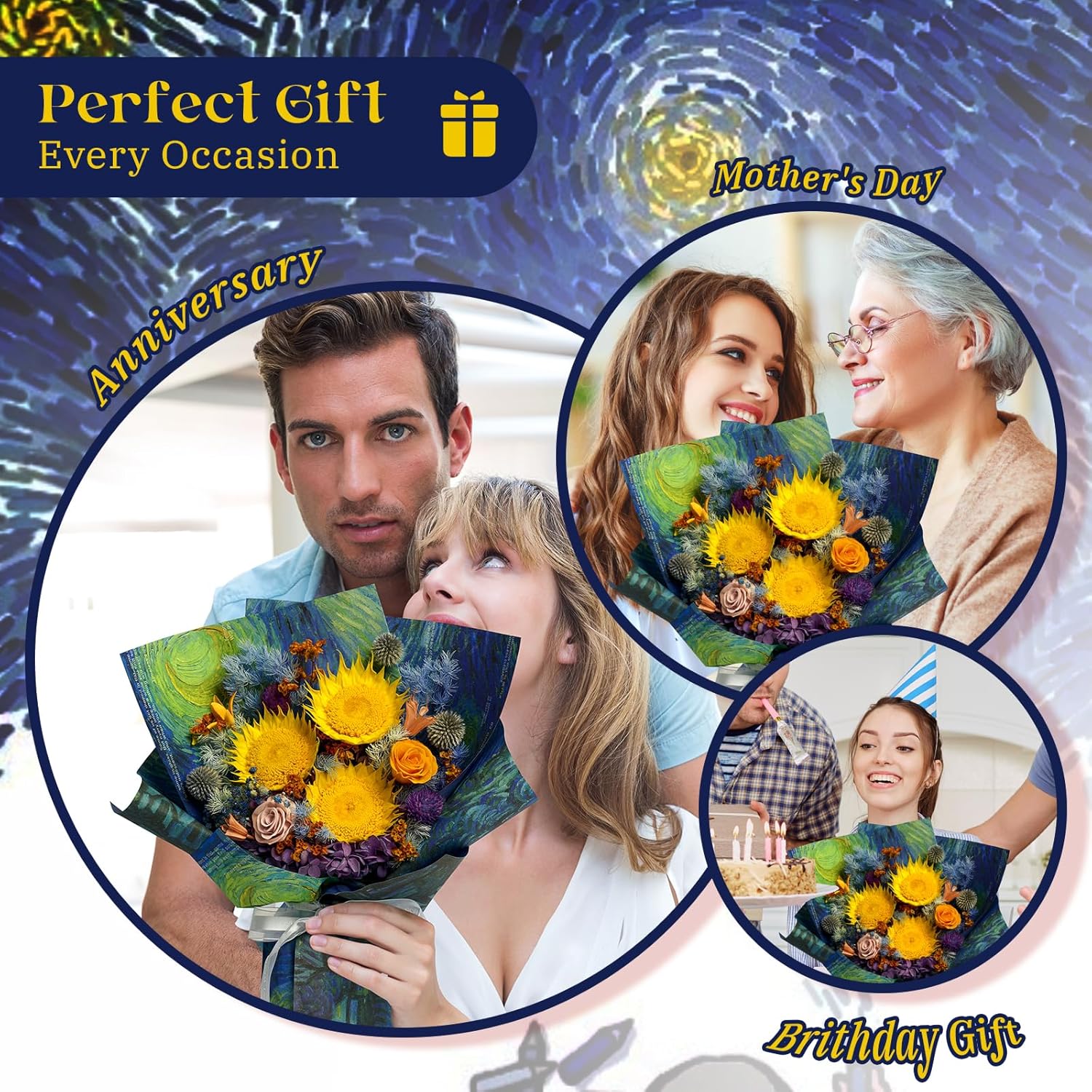 Preserved Flowers Bouquet – Forever Real Roses, Long-Lasting Flowers for Delivery | Birthday Gifts for Women, Mom, Wife, Friend | Ideal for Anniversary, Mother’s Day, Graduation (Sunflower) - Image 8