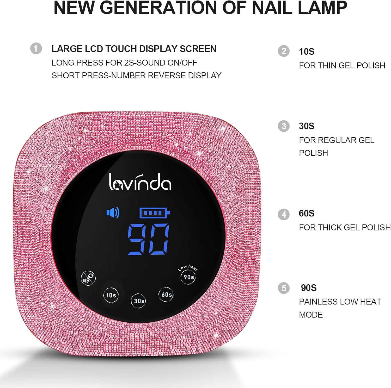 Lavinda UV Nail Lamp 54W, Cordless Gel UV Led Nail Lamp for Gel Nail Polish & 35000RPM Electric Nail File for Acrylic Gel Nails, Cordless Portable Nail Drill
