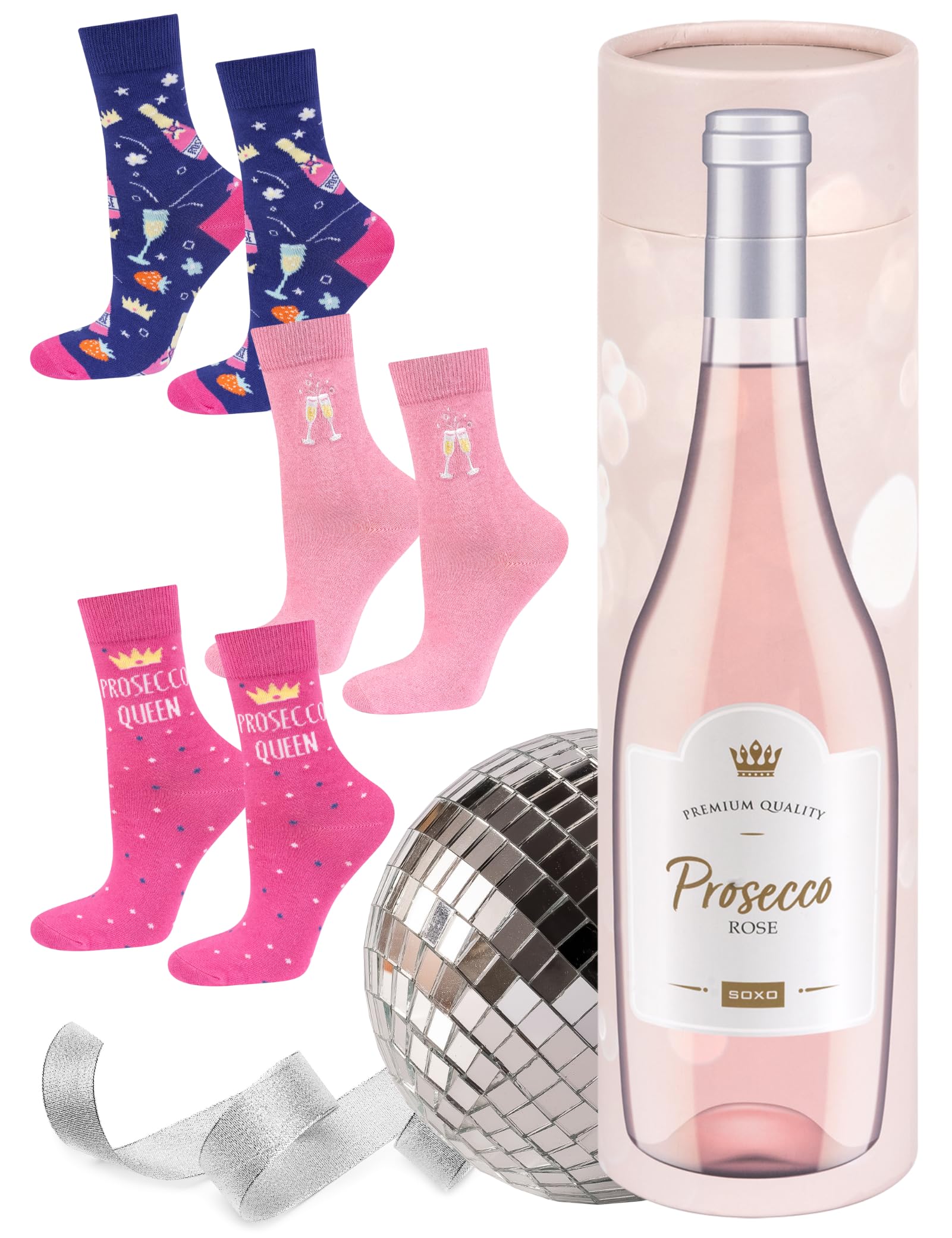 soxo Bevande Calzini Donna Cotone Idee Regalo Donna Compleanno Calze Amica Regali 35-40 1-3 Paia