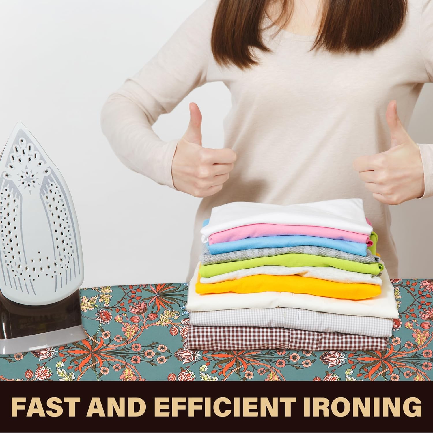 caius Easy Installation 15x54 Ironing Board Cover and Pad - Elastic Edge, Applicable Standard Size Iron Board Cover, Stain Resistant, Setup for Effortless Ironing Experience