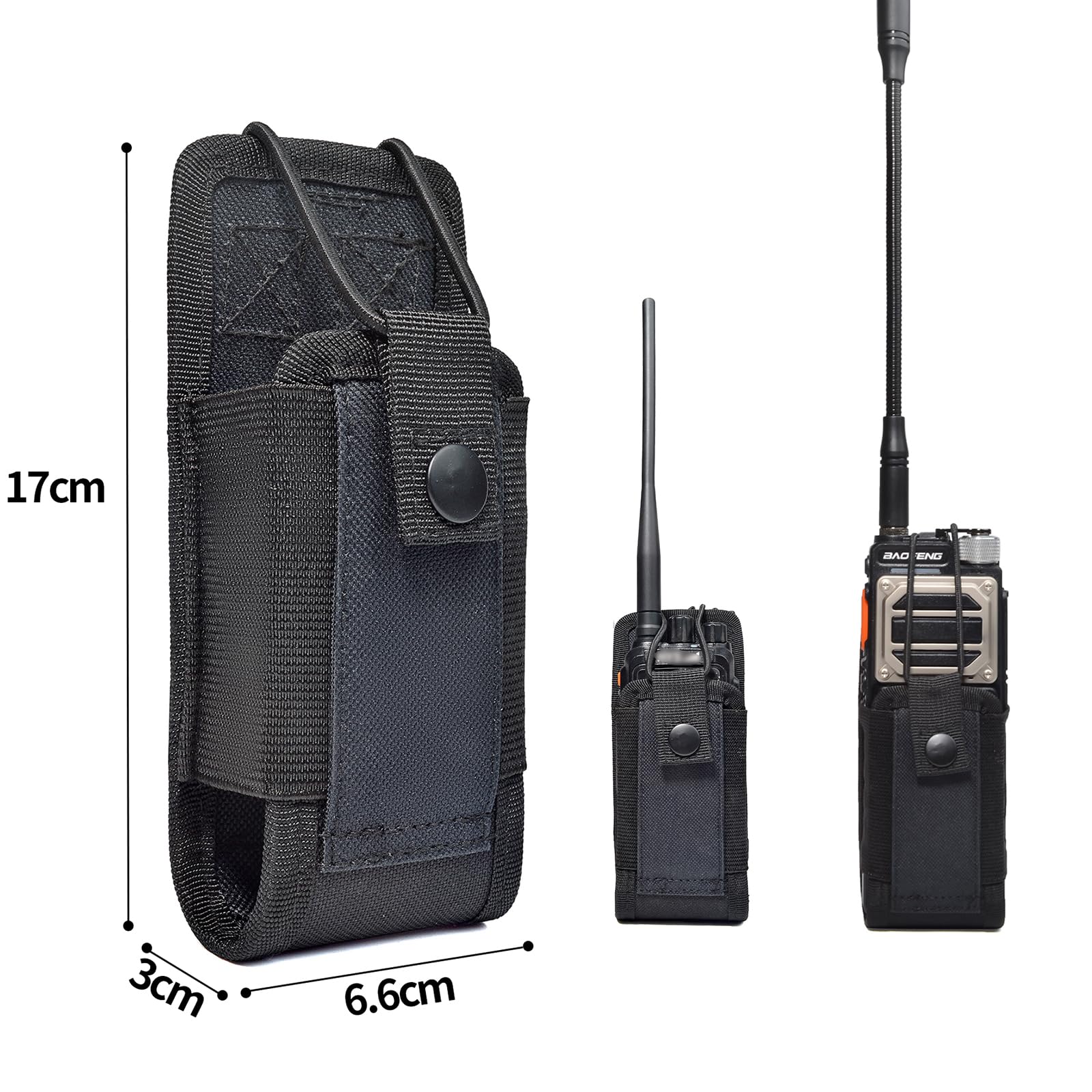 UAYESOK Molle Radio Pouch Case 2 Way Radio Holster Walkie Talkie Holder for Security Belt for Motorola Baofeng Kenwood President Icom Midland Retevis Yaesu Tactical Interphone Intercom Bag - Image 2