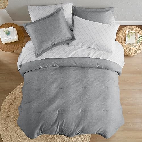 Miniatura 2 de Comfort Spaces Juego de edredón Queen de 7 piezas, juegos de cama boho para tamaño Queen, juegos de ropa de cama de granja con edredón, cama de