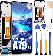 LCD Screen for Oppo A79 5G LCD Display for Oppo A79 5G CPH2553 CPH2557 6.72 Inch Display Touch Screen Digitizer Replacement Assembly + Repair Kit (Black with Frame)