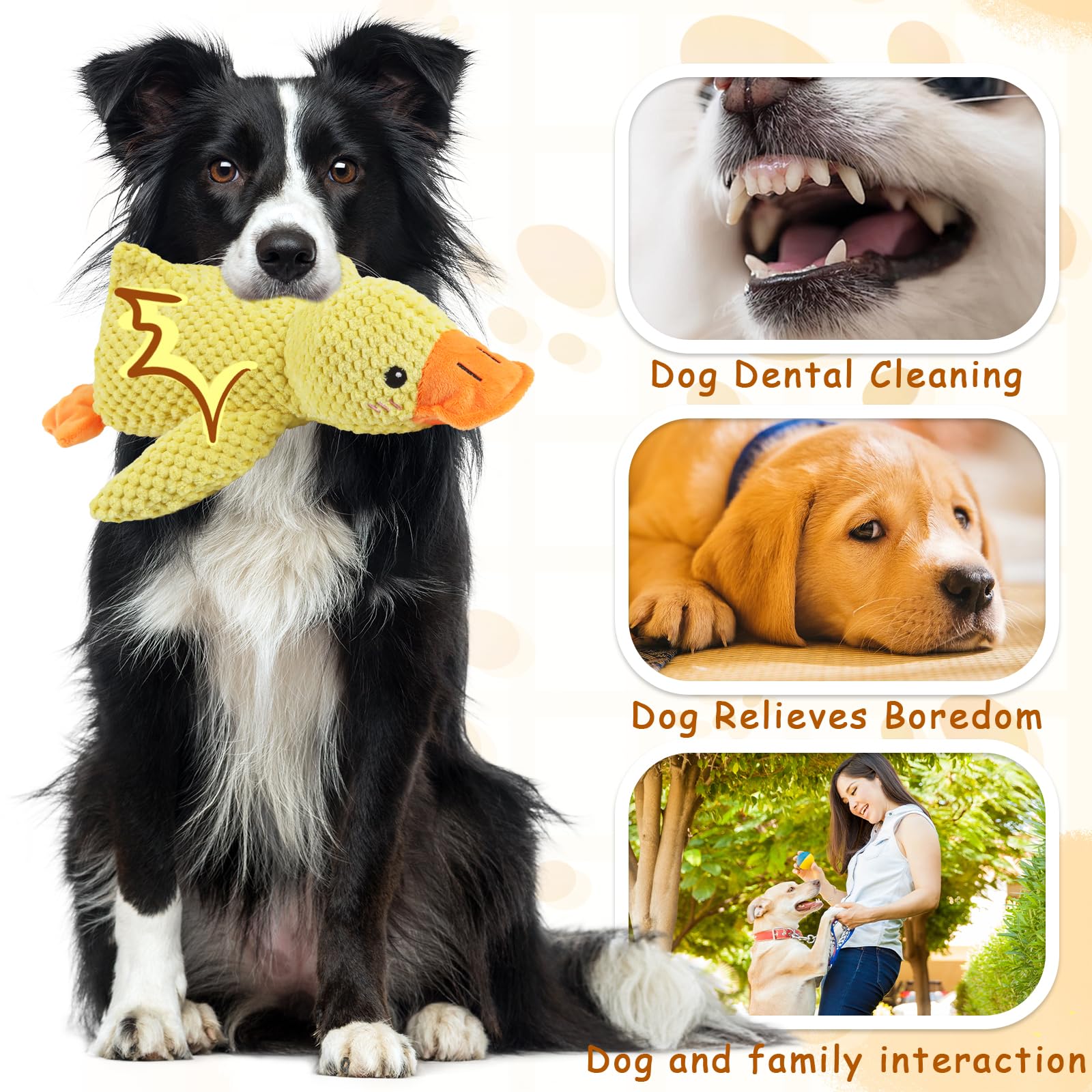 TIVUNORON Anatra Giocattolo per Cani, Anatra Quack-Quack Giocattolo per Cani, Per Animali di Peluche