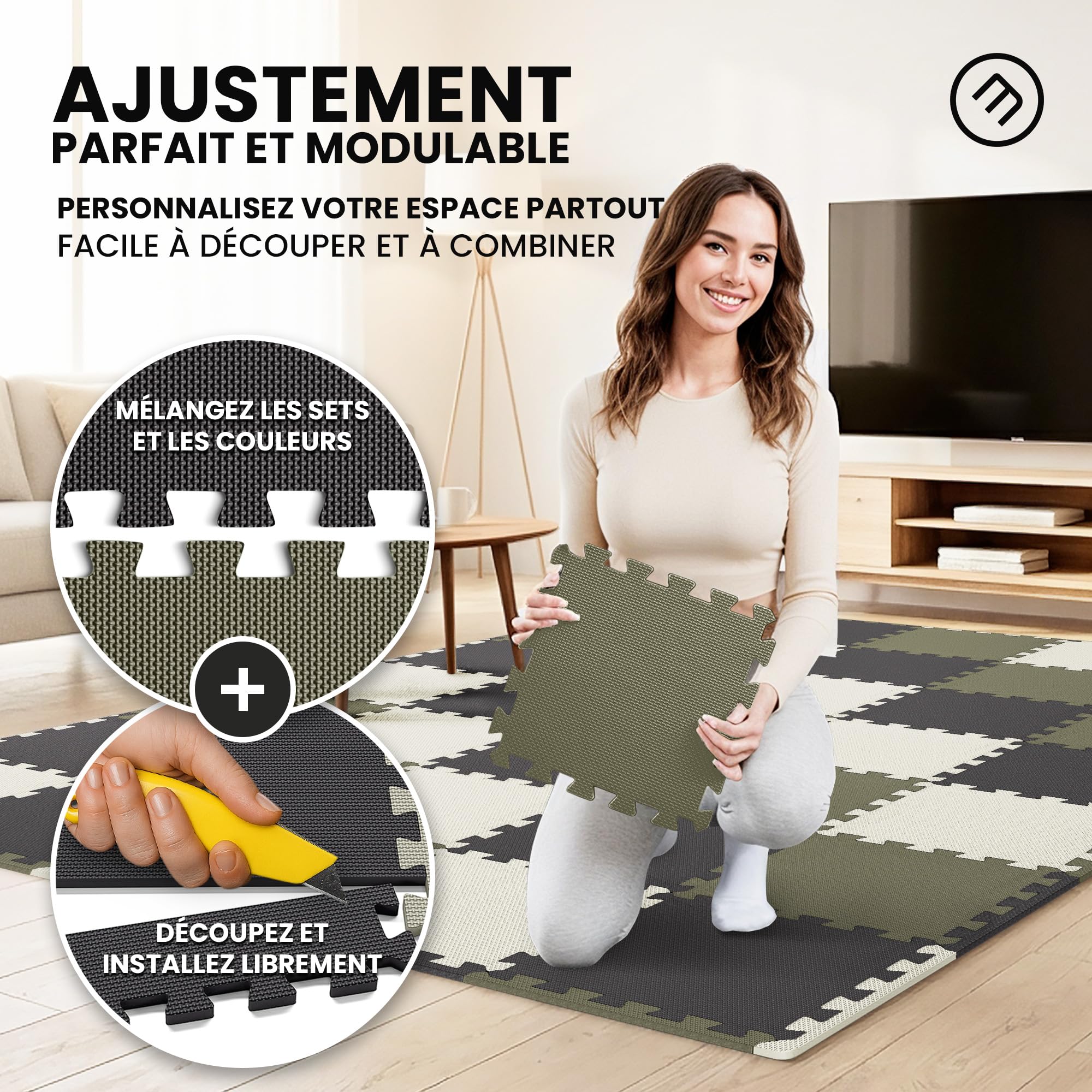 bemaxx Tapis de Fitness Protection de Sol Salle de Sport - Dalles en Mousse