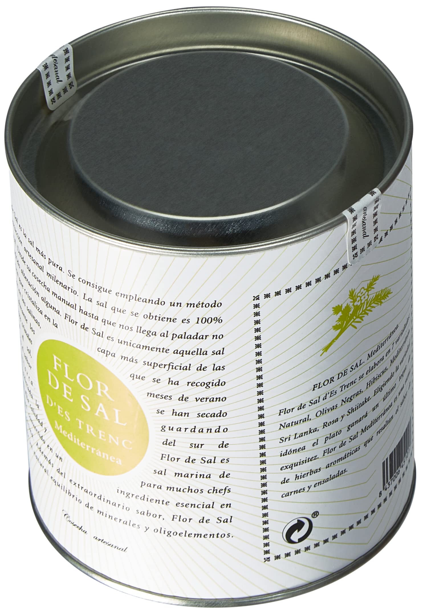 Gusto Mundial Flor de Sal d'Es Trenc Mediterranea sól 150 g | surowa, naturalna sól morska z Majorki | z ziołami śródziemnomorskimi