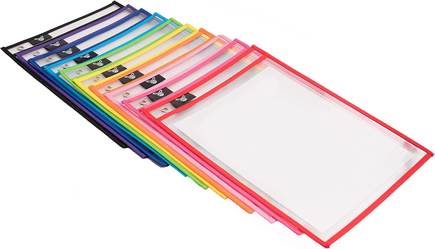 Dry Erase Pockets - 30 Pack Reusable Clear Plastic Sleeves with Marker - 9x12 Inches Multi-Colored Sheets School & Classroom Supplies for Teachers & Kids : Office Products