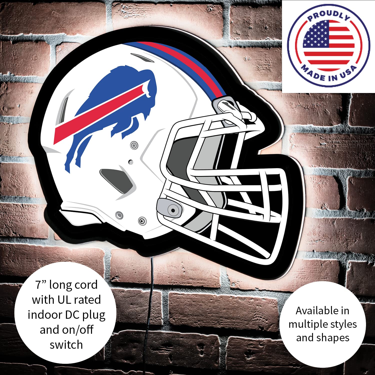 buffalo object on football helmet Team Sports America Evergreen NFL Bills Ultra-Thin LED Light Wall Sign Décor | Full Size Replica | - 19.5 x 15 Inches the SF2BD MFPN=69267 Riddell Speedflex Custom CU-SF-2BD-II-HP Color:Uranium Black/Ammolite Coral Matt