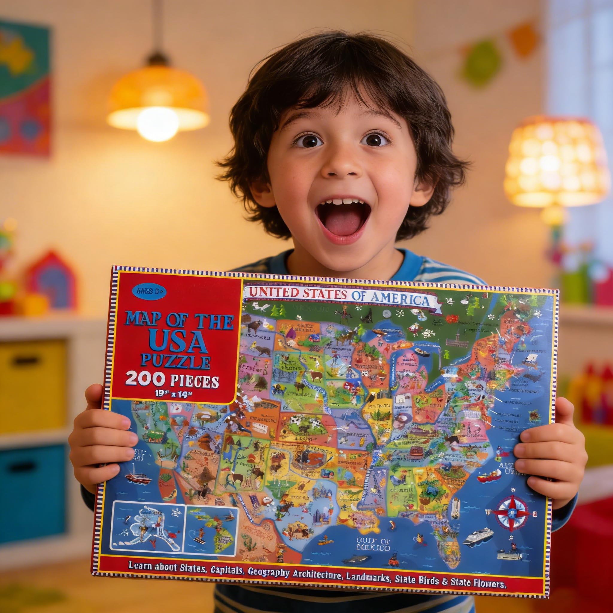 Amazon.com: NANXJIUR 200 Pieces United States Map Jigsaw Puzzle