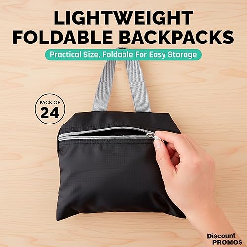 Miniatura 4 de DISCOUNT PROMOS Mochilas plegables de viaje ligeras - Bolsa funcional, - Personalizado - Negro, Mochilas Tradicionales