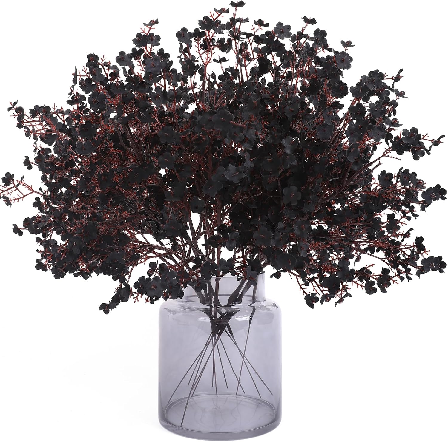 MACTING 12 Bundles Black Artificial Flowers, Baby Breath