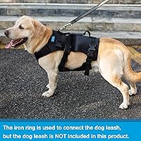 Vista 4 de Arnés de elevación para perros, chaleco de elevación de rehabilitación para perros, soporte y recuperación, correas de elevación ajustables