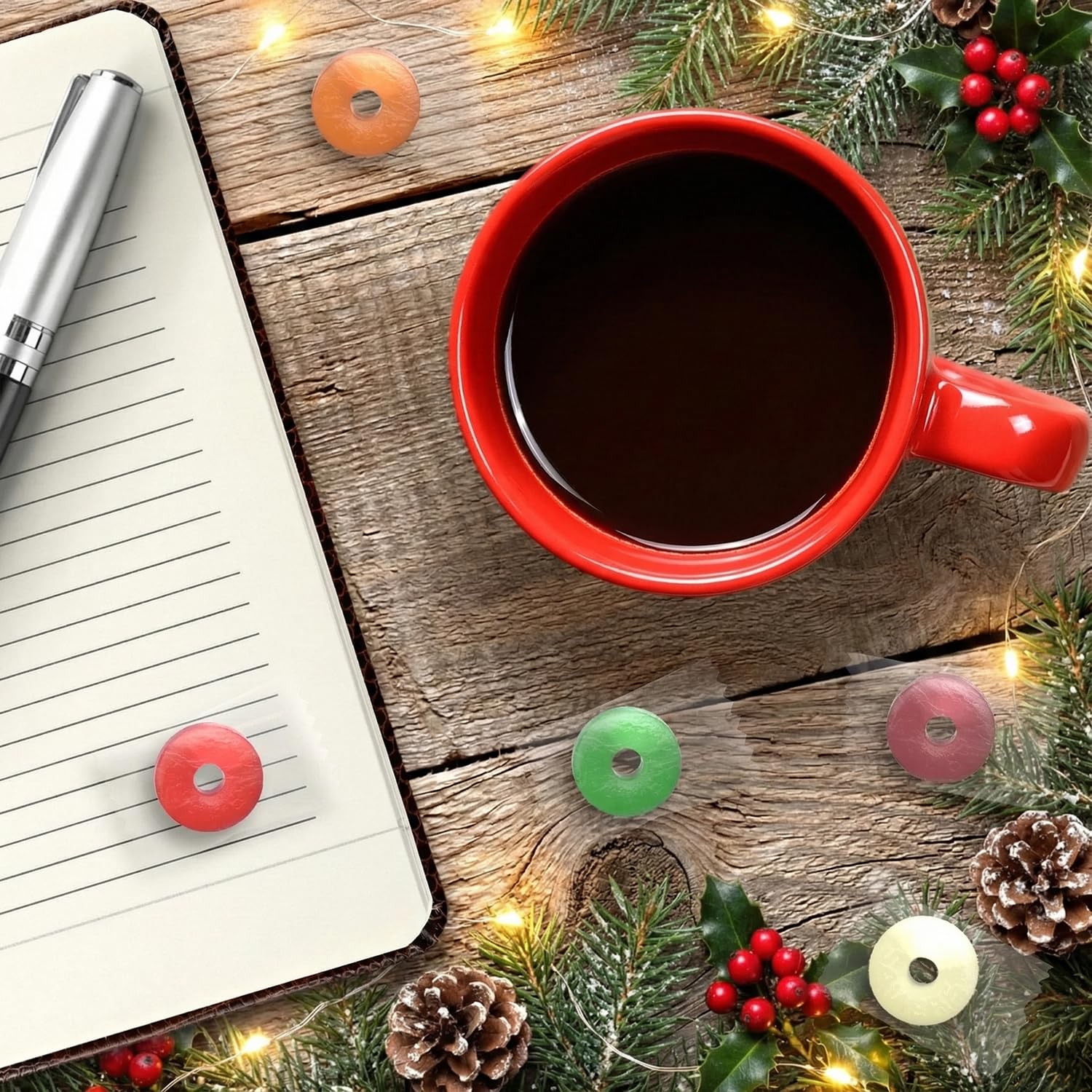 Fruit Variety Hard Candy Bulk Pack 2 lb + 2 oz - Individually Wrapped Five Flavor Ring-Shaped Hard Candy for Parties, Events & Office Treats