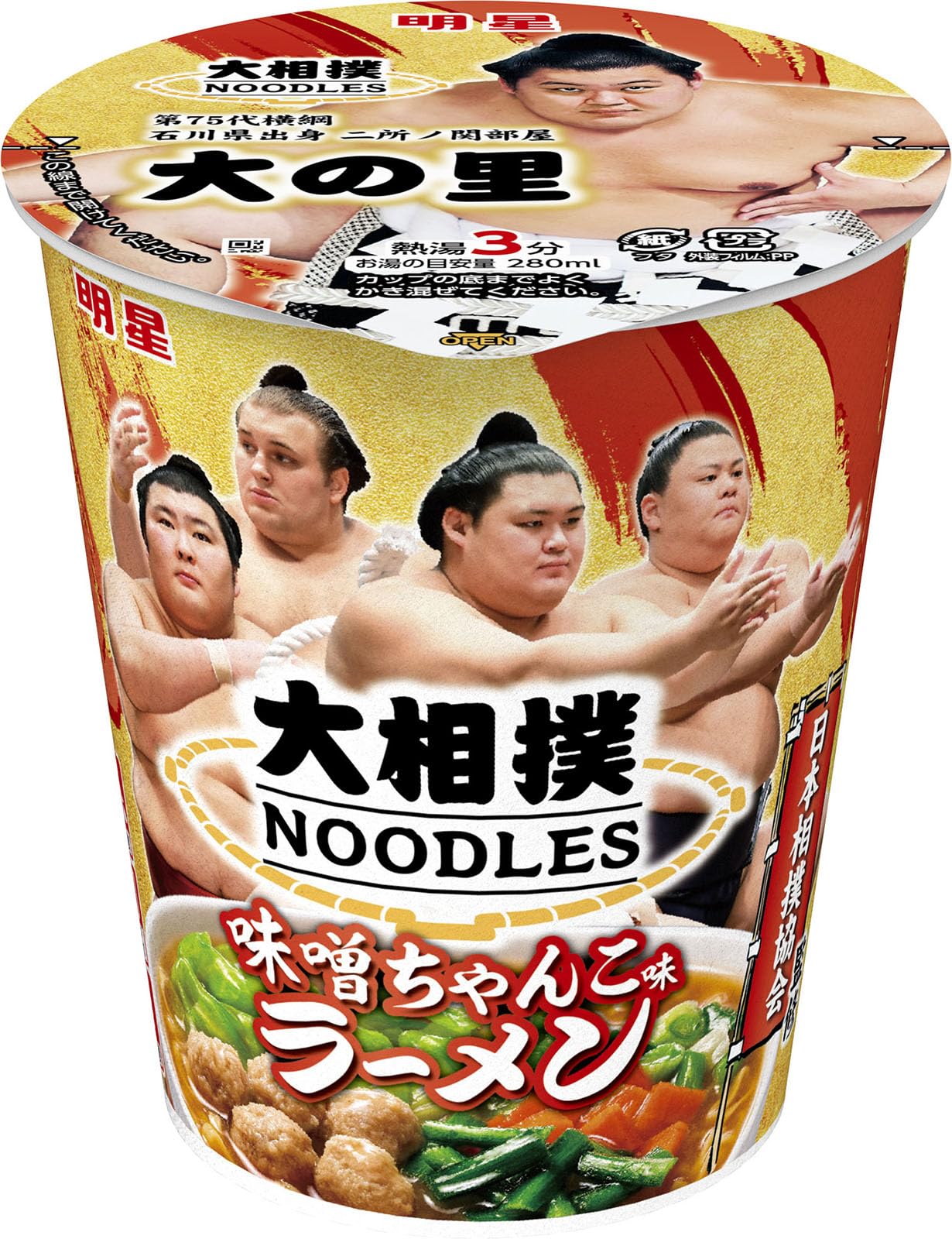 Amazon | 明星 大相撲NOODLES 味噌ちゃんこ味ラーメン 71g ×12個