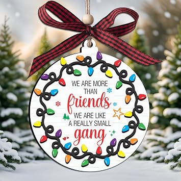 We are More Than Friends Christmas Ornaments, Funny 2-Layered Best Friends Ornament, 2025 Friendship Ornaments for Women, Gifts Coworkers, Team, Besties, Sisters