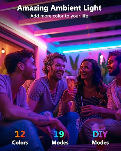 Miniatura 2 de HitLights - Tira de luces LED resistente a la intemperie 4 tiras LED RGB precortadas de 12 pulgadas48 pulgadas kit de acento LED SMD 5050 con