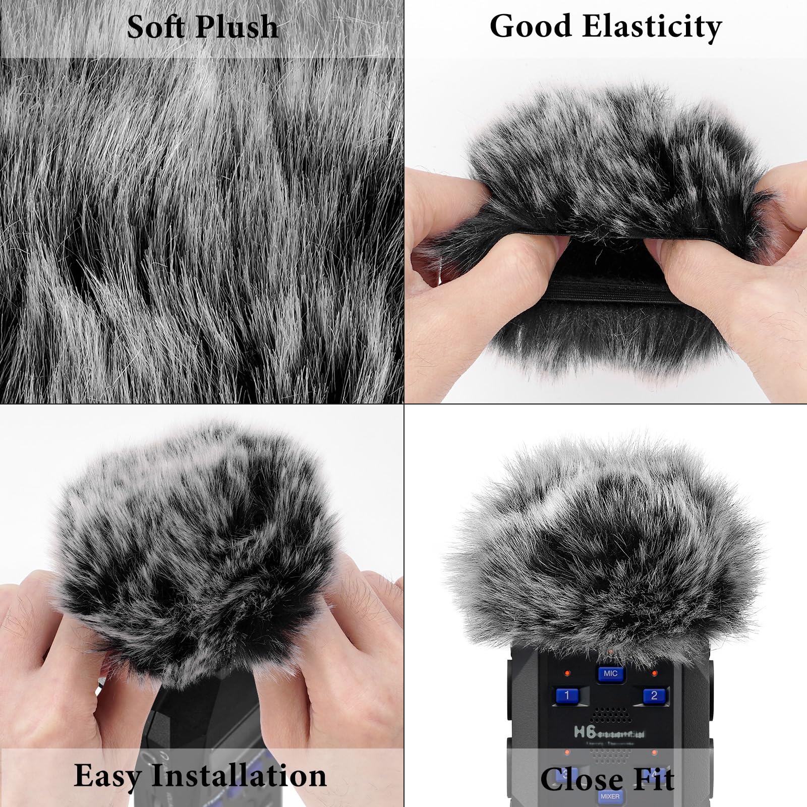 Geekria for Creators Furry Windscreen Compatible with ZOOM H6 essential Handy Recorder, Mic DeadCat Wind Cover Muff - Image 3