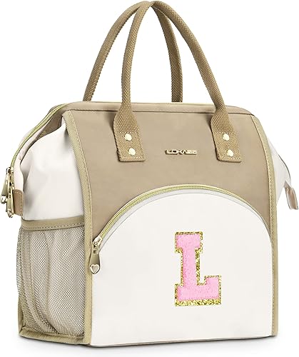 UTOTEBAG Lonchera con iniciales para mujeres, adolescentes y niñas, lonchera para adultos, contenedor refrigerante para el trabajo de picnic,