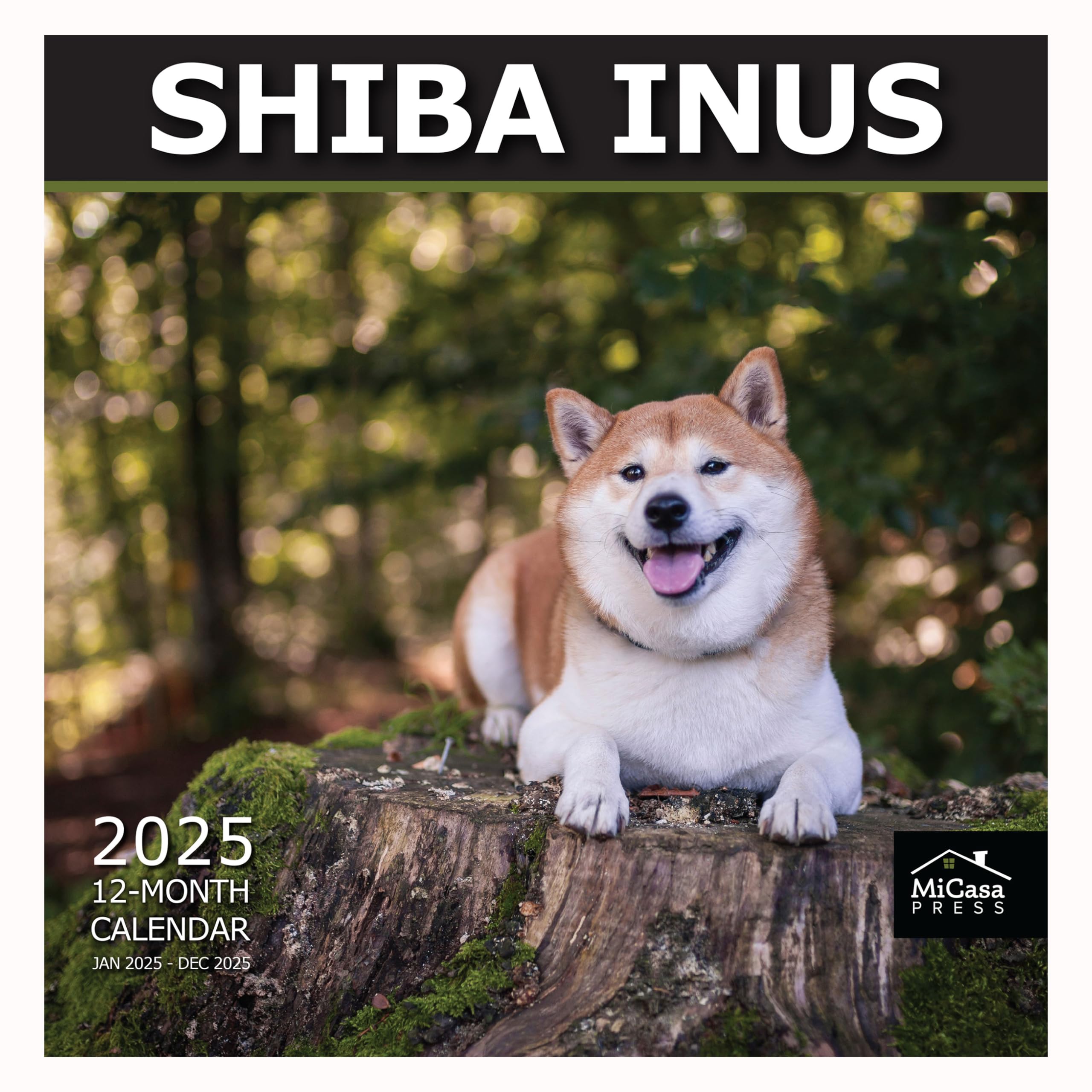MICASA PRESS - Shiba Inus 2025 Wall Calendar 12 Month | 12" x 24" Open | Thick &amp; Sturdy Paper | Giftable | Calendar 2025
