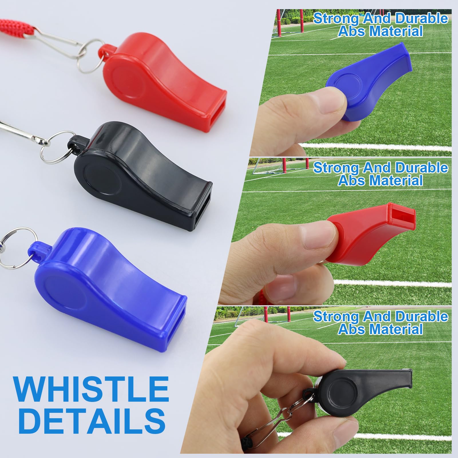 Set 4 Fischietti Sportivi Con Cordino Regolabile | Suono Forte E Chiaro Per Arbitri, Allenamento Cani, Emergenza E Sopravvivenza