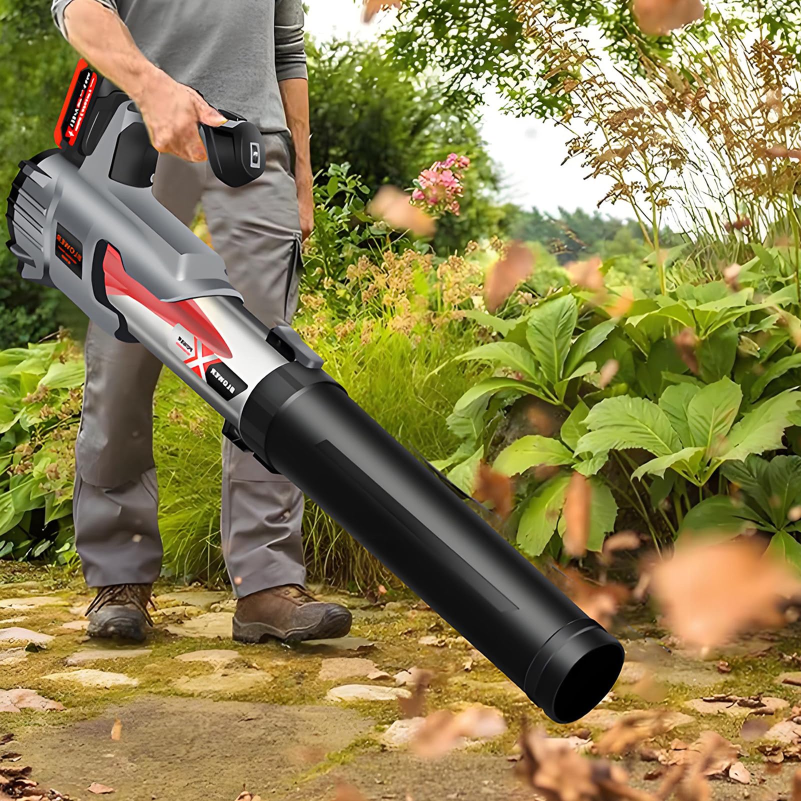 Soplador De Hojas A Batería, Autonomía De 50-60 Minutos, Batería 2