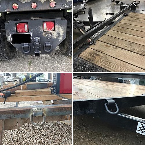 Miniatura 6 de Paquete de 6 anillos de soldadura de 12 pulgada en D, anclaje de anillo en D para remolques para asegurar cuatrimotos, vehículos utilitarios,