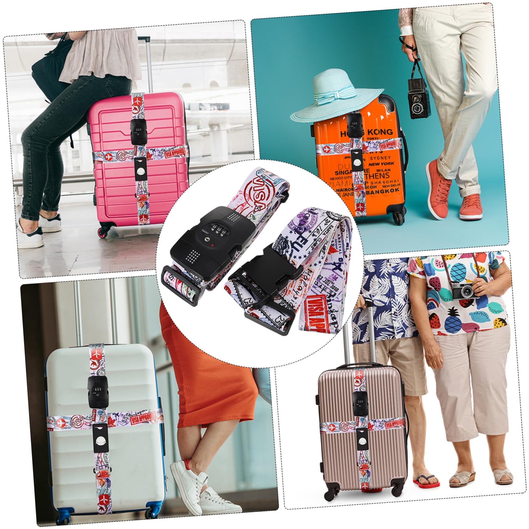 2 Stück TSA zertifizierter Koffergurt mit Kreuzdesign Verstellbarer Gepäckgurt aus Strapazierfähigem Polyester für Sicheren Reisekofferverschluss und Praktische Gepäckfixierung