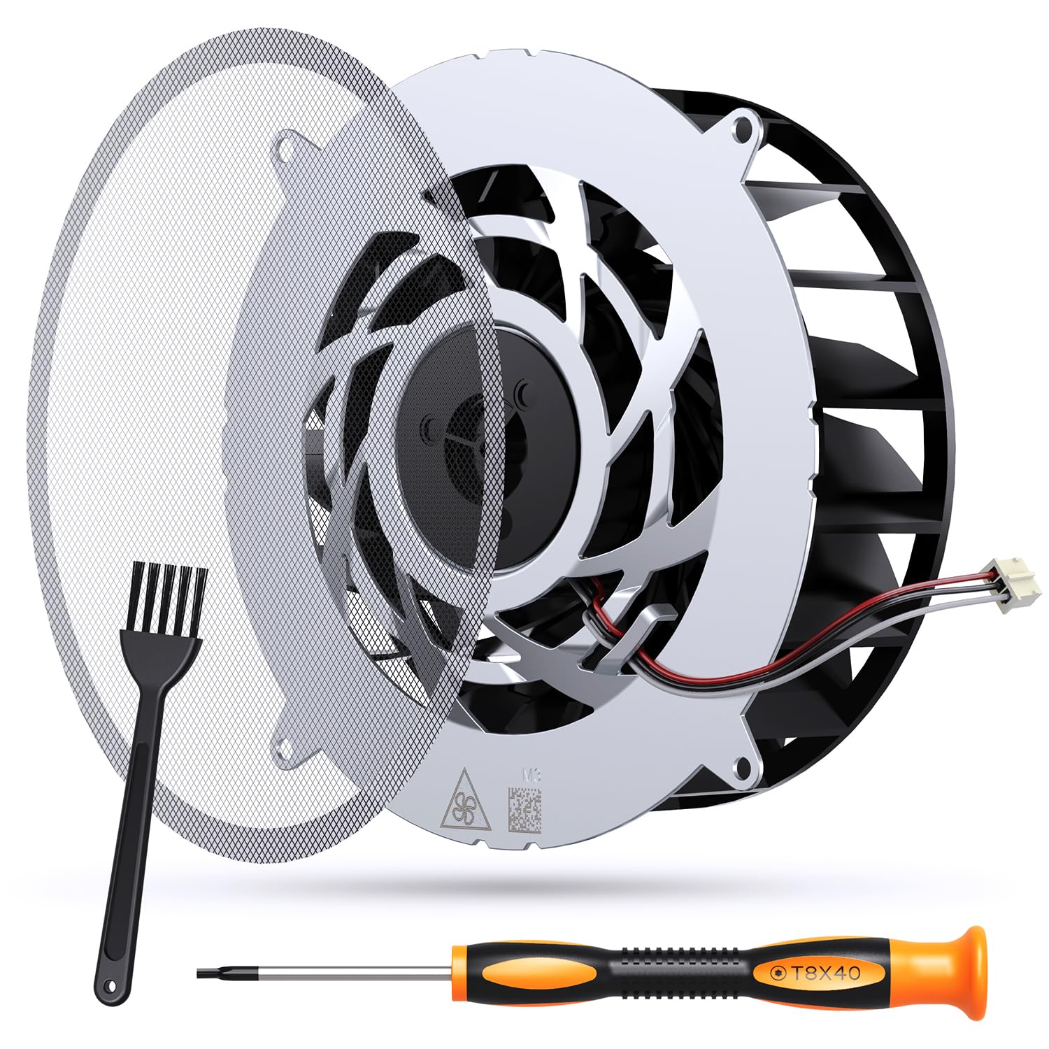 GRAUGEAR PS5 Slim Internal Cooling Fan Replacement Parts, Upgrade Replacement Dust Cleaning Kit, Compatible with 19 Blades Fan Cooler (PS5 Slim)