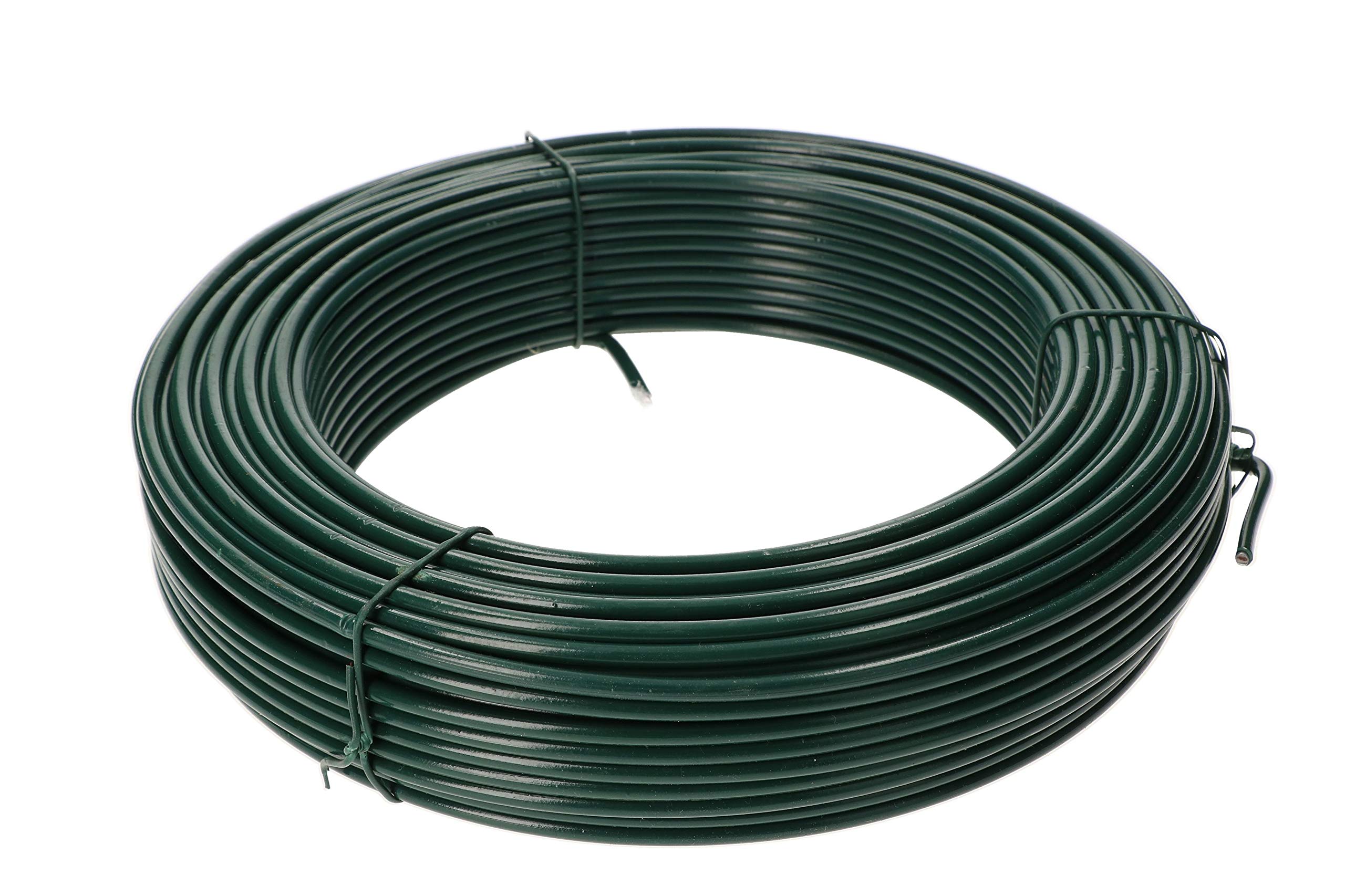 KOTARBAU® Rollo de alambre de acero plastificado con acabado en verde, Ø 3,60 mm - 100 m, Alambre de atar flexible para floristería o jardín, para plantas trepadoras y hortalizas, Bricolaje