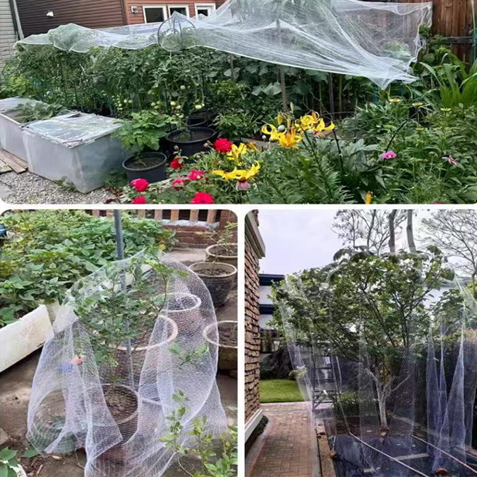 Resistente allo Strappo Raggi UV Telo Antigrandine,Rete Anti Uccelli Protettive da Giardino,Rete Antigrandine per Orto,Protezione UV,per Giardini,Serras Coltivazioni