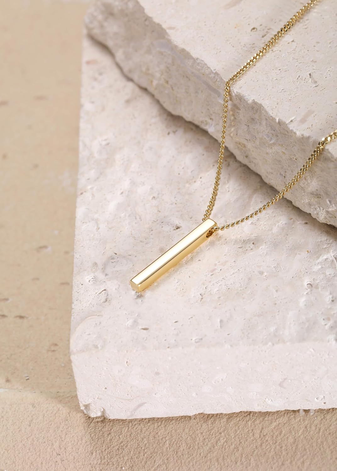 S.Leaf Gold Dainty Pendant Necklaces for Women Sterling Silver Gold Plated Layered Horizontal Vertical Bar Star Starburst Moon Cubic Zirconia Lariat Necklace for Women Trendy Gifts - Image 2