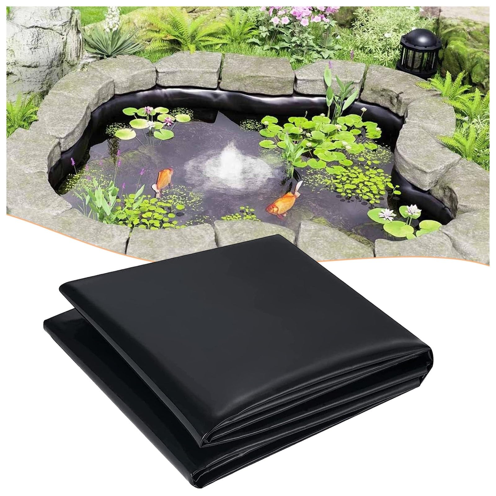 Revestimientos Flexibles para estanques de 0,12 mm de Grosor, Revestimiento de HDPE para estanques de koi en el Patio, Membrana antifiltración para estanques al Aire Libre, 2 x 5 m, 3 x 7 m,