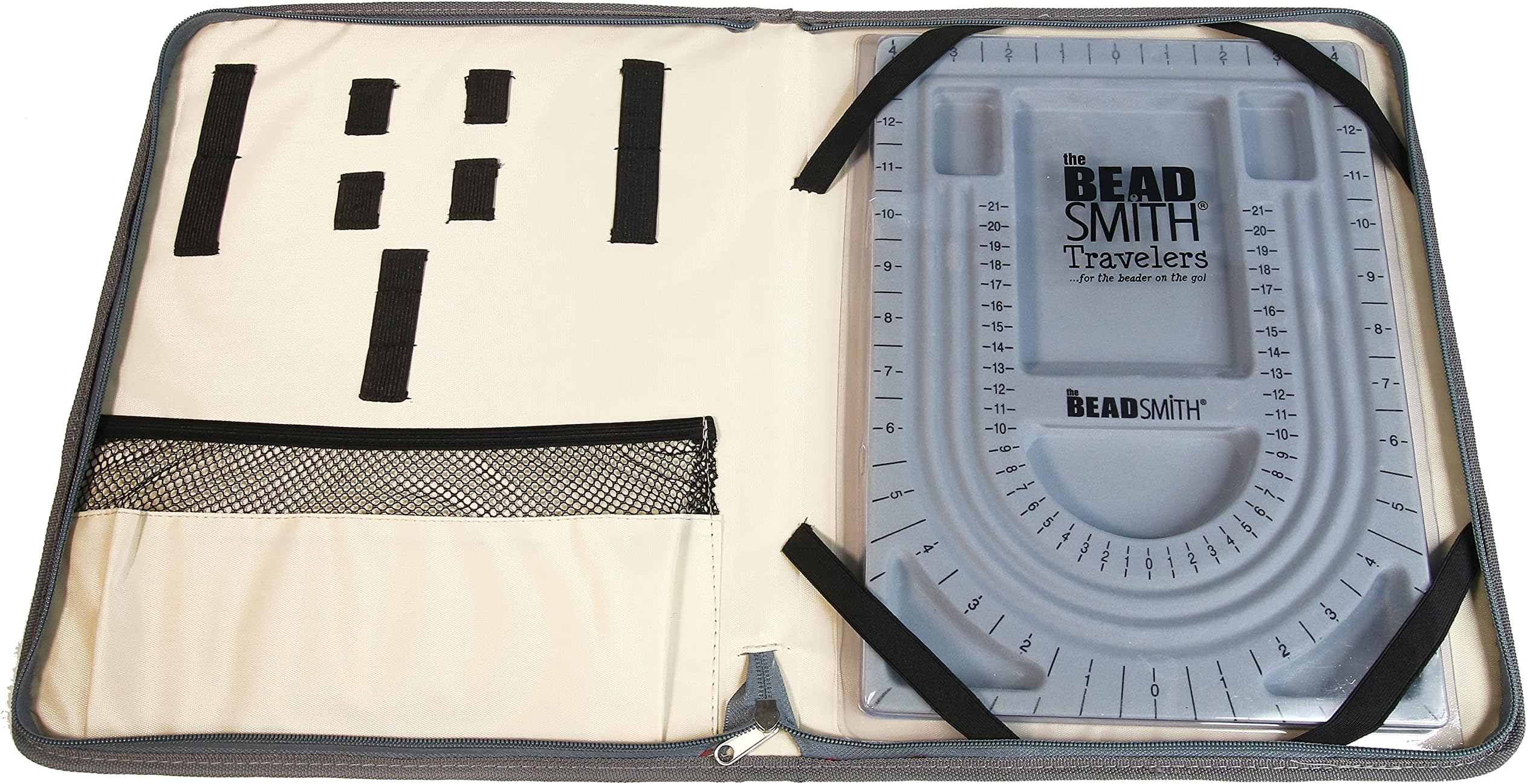 Bead Folio – Basic Elements – 28” U Channel Bead Board with Lid and a Zippered Storage Case – Keep Your Designs, Beads & Tools Secure – Jewelry Making Supplies