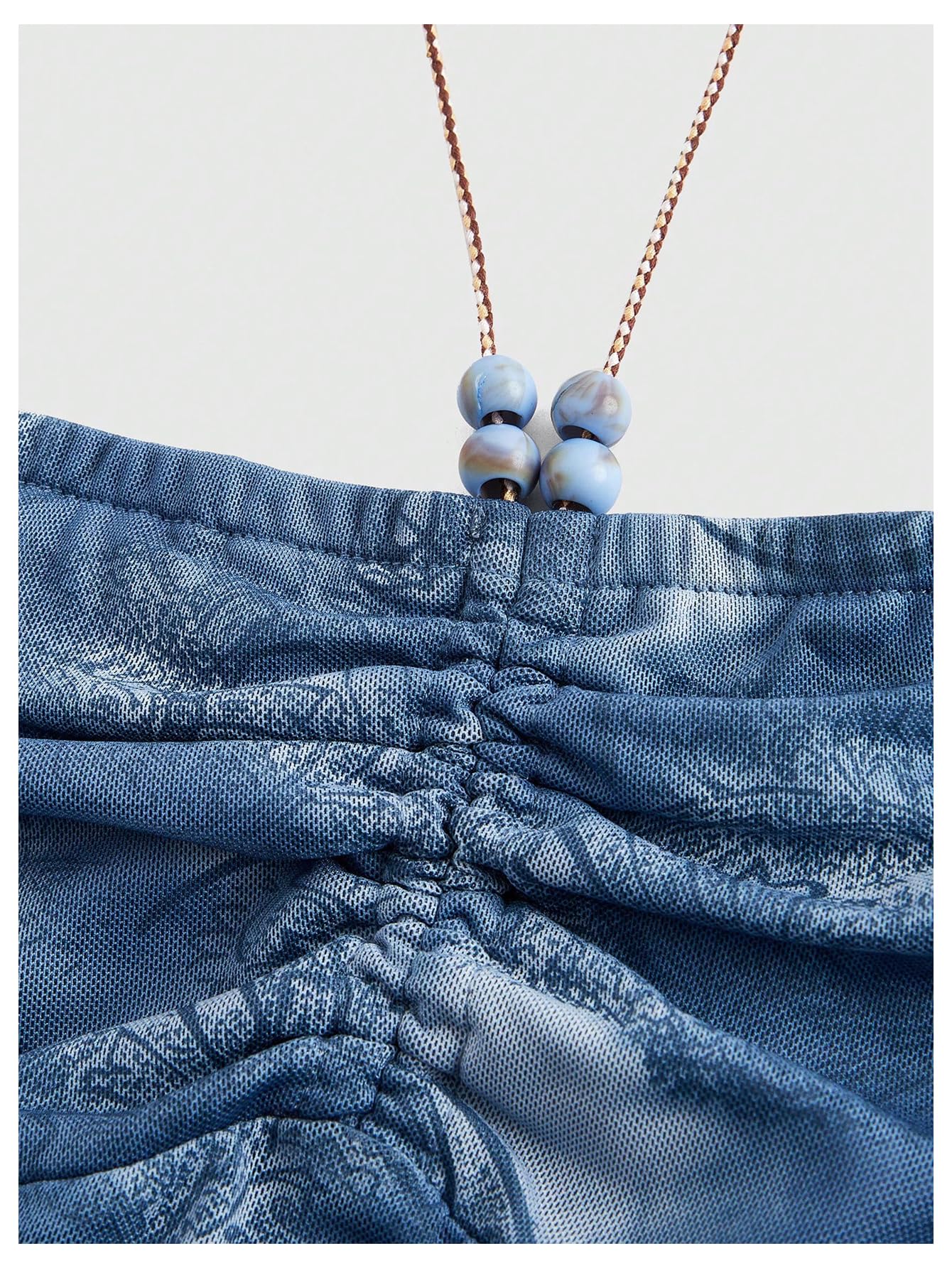 Floerns Top da donna senza maniche con motivo cachemire increspato irregolare con orlo a volant vintage