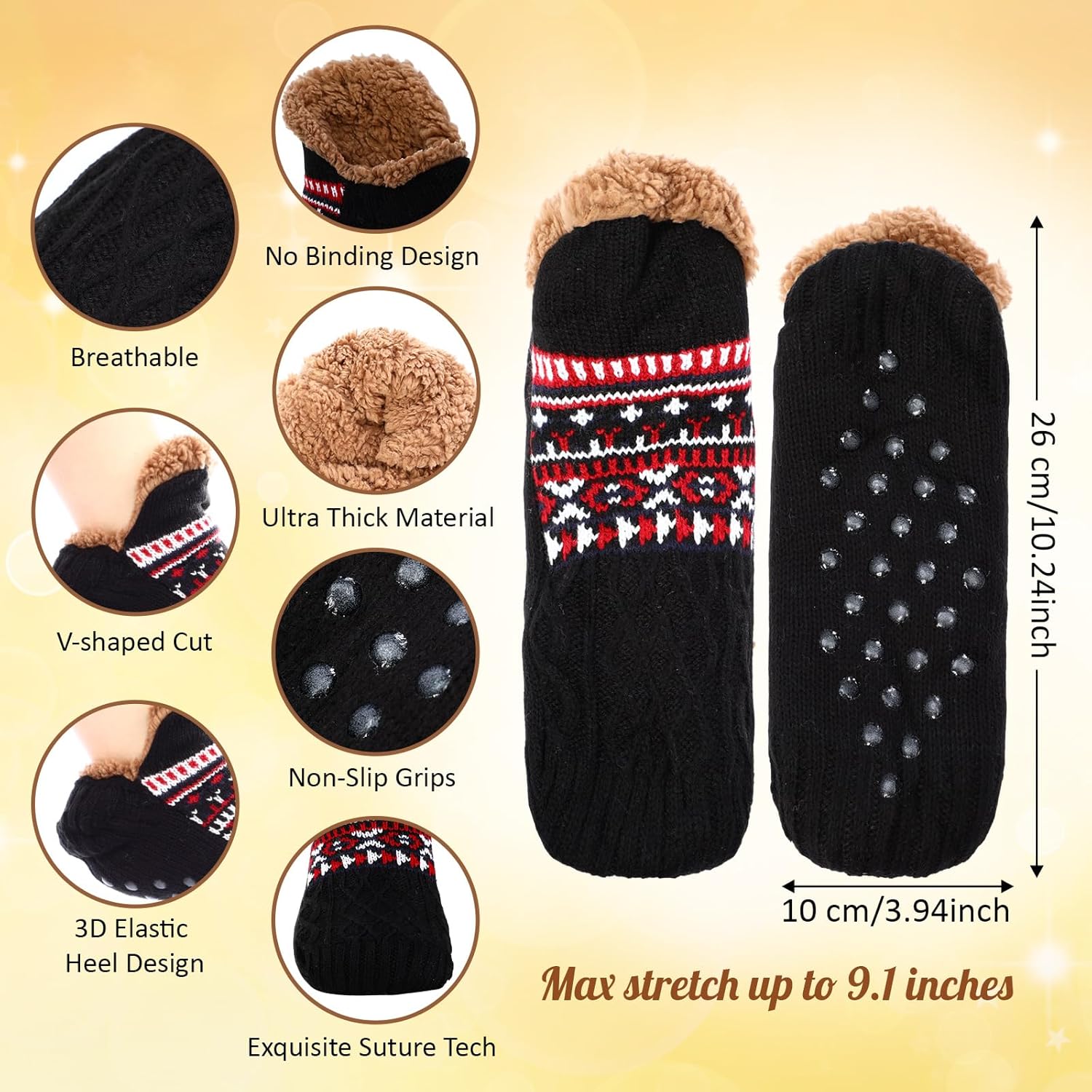 Liitrsh 6 Pairs Women's Fuzzy Slipper Socks with Grips Winter Warm Socks Non Slip for Christmas Stocking Stuffers Women Gifts - Image 5