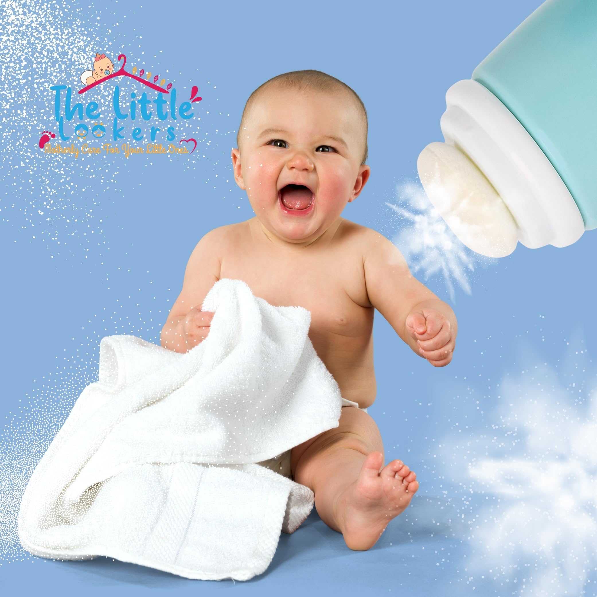 THE LITTLE LOOKERS Baby Powder Puff | Baby Powder Puff With Box | Powder Puff With Box Holder Container | Powder Puff For Babies | Puff Powder Box (Panda-Blue),Pack Of 1 - Image 3 thumbnail