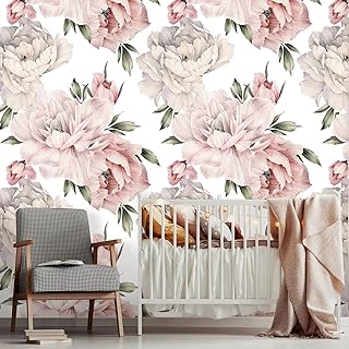 12 Purple Bathroom Ideas for Soft Elegant Bold Style 81 Watercolor Peonies Peel and Stick Wallpaper | Removable Floral Wallpaper...