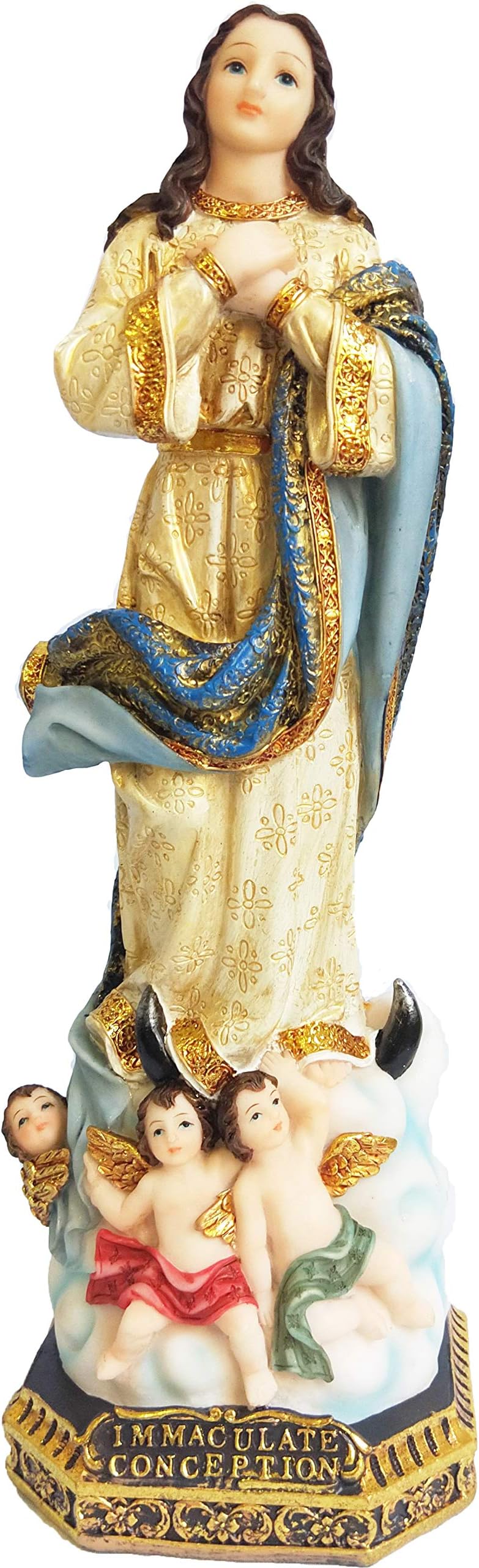 Love's Gift 12" Inch Immaculate Conception Statue Angels Around Saint Mary Statue Estatua Sculpture Santo Figurine 1589