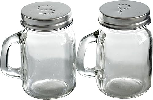 Miniatura 2 de Grant Howard Glass Mini Mason - Salero y pimentero de 4 onzas, juego de 2